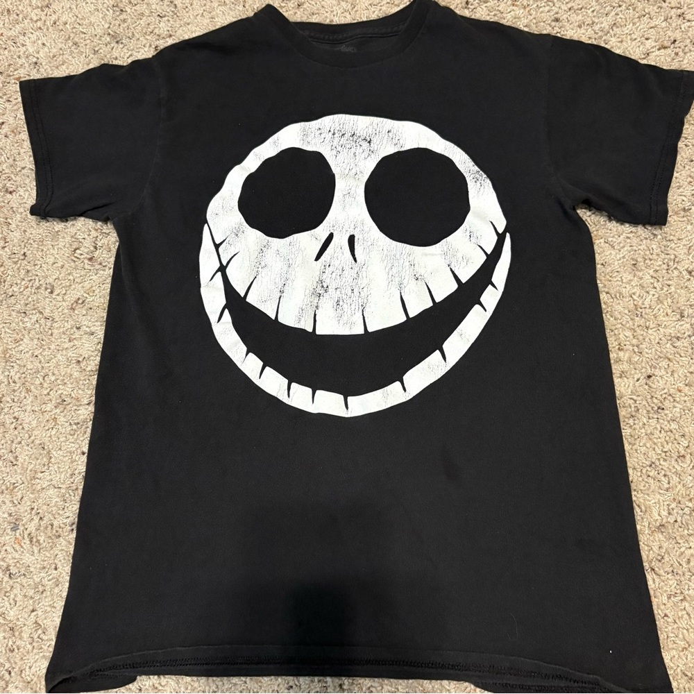 Disney Black Goth Jack Skellington Big Face Nightmare Before Christmas T-Shirt